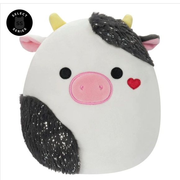 Squishmallows Connor The Cow RARE Valentine's Day Select Series 8 Inch - Picture 1 of 2
